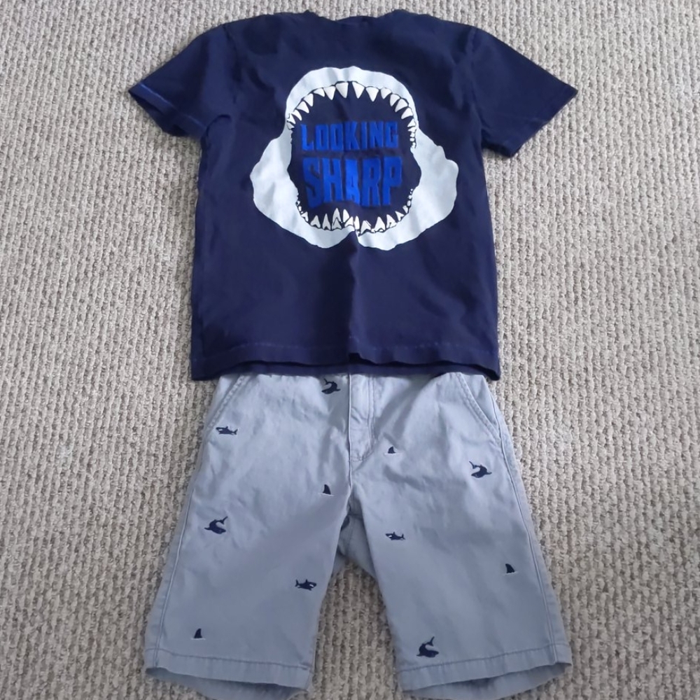 Gymboree Boys Shark Set Size 10 EUC